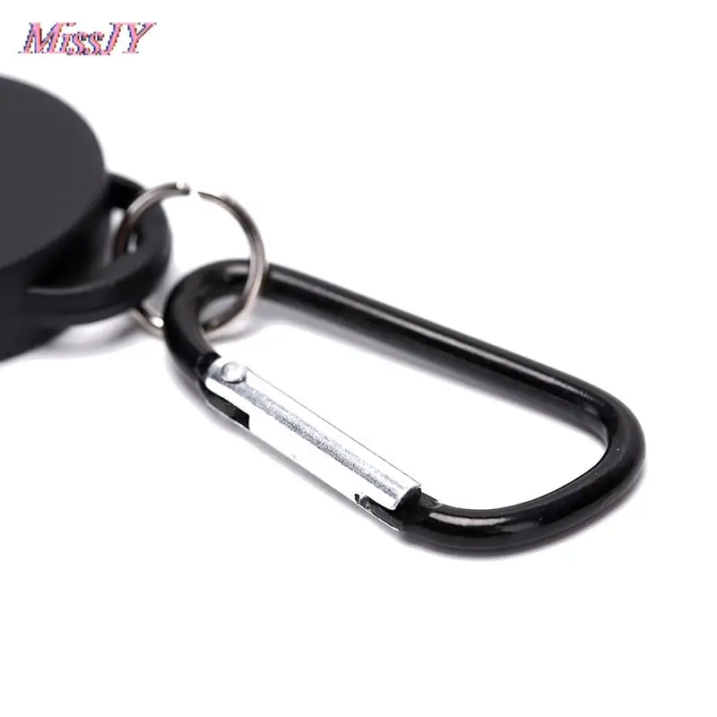 Key Ring Keyring Steel Cord black Wire Rope Keychain Badge Reel Retractable Recoil Anti Lost Ski Pass ID Card Holder 6.5*3.2cm | Украшения