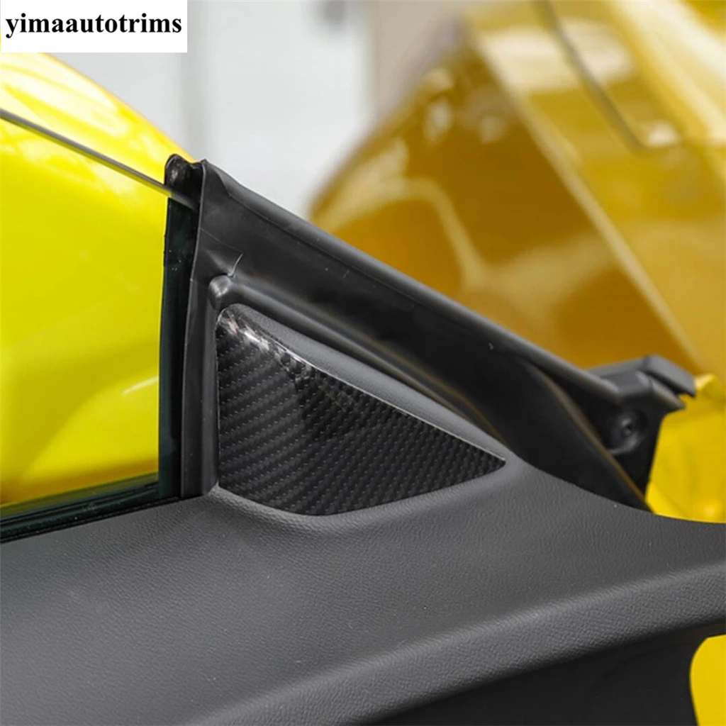 

Seat Head Pillow Button / Steering Wheel / Water Cup Holder Panel Carbon Fiber Look Accessories For Chevrolet Camaro 2016 - 2020