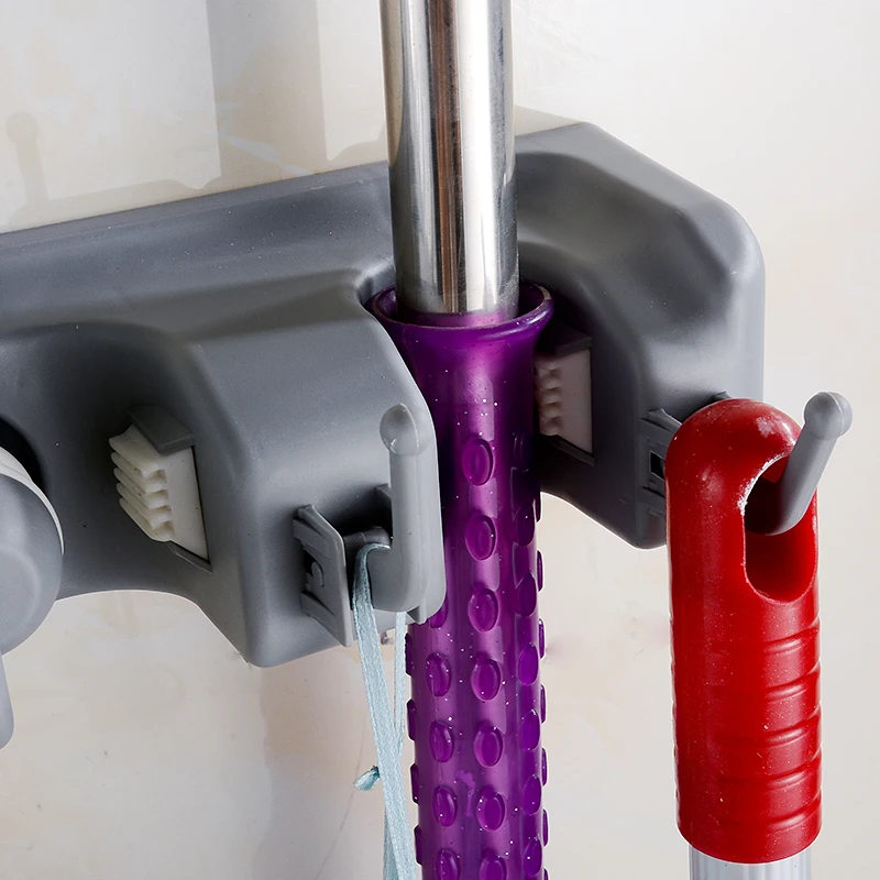 Настенный держатель для швабры 5/3/1 позиций метлы органайзер вешалка щетки