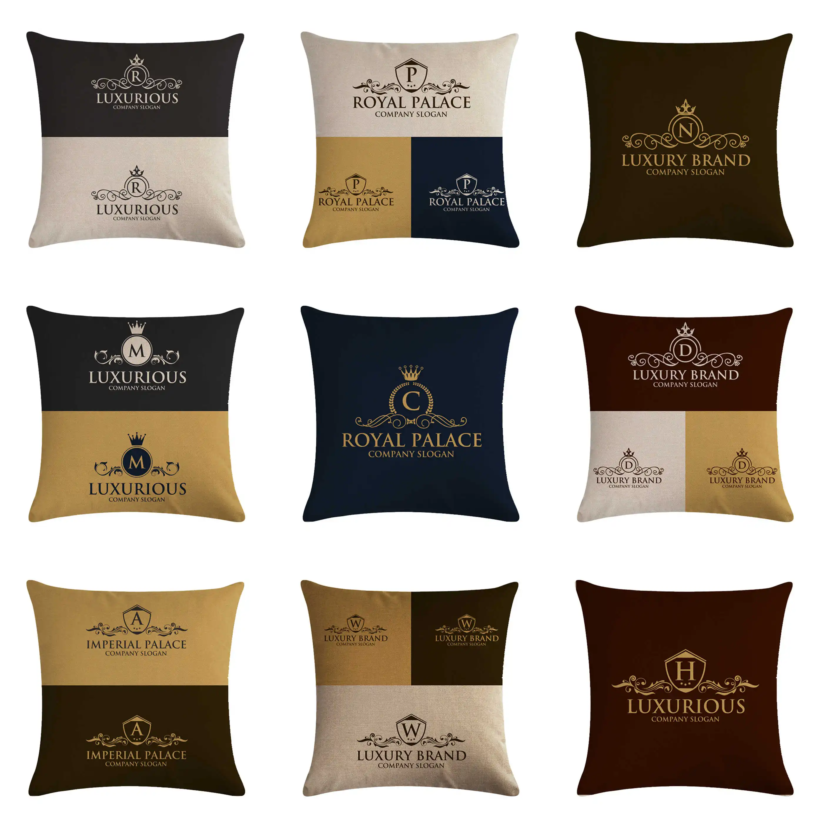 

European logo hug pillowcase cushion cover sofa bed cushion cover home decoration ornaments hug pillowcase 45x45cm