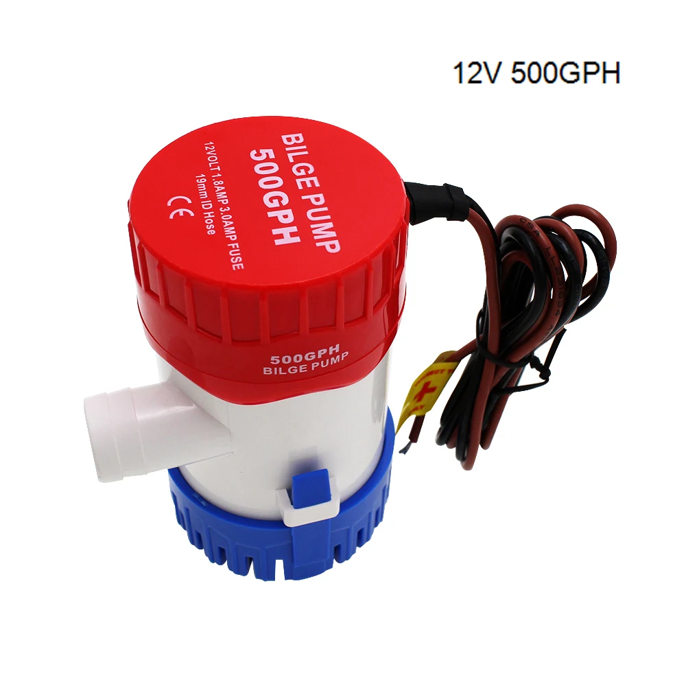 Стиль 1100GPH 750GPH 500GPH 350GPH 12/24VDC Трюмный насос с высоким потоком погружной используется в саду Гидроплан двигатель дома солнечный - Напряжение: 12V 500GPH