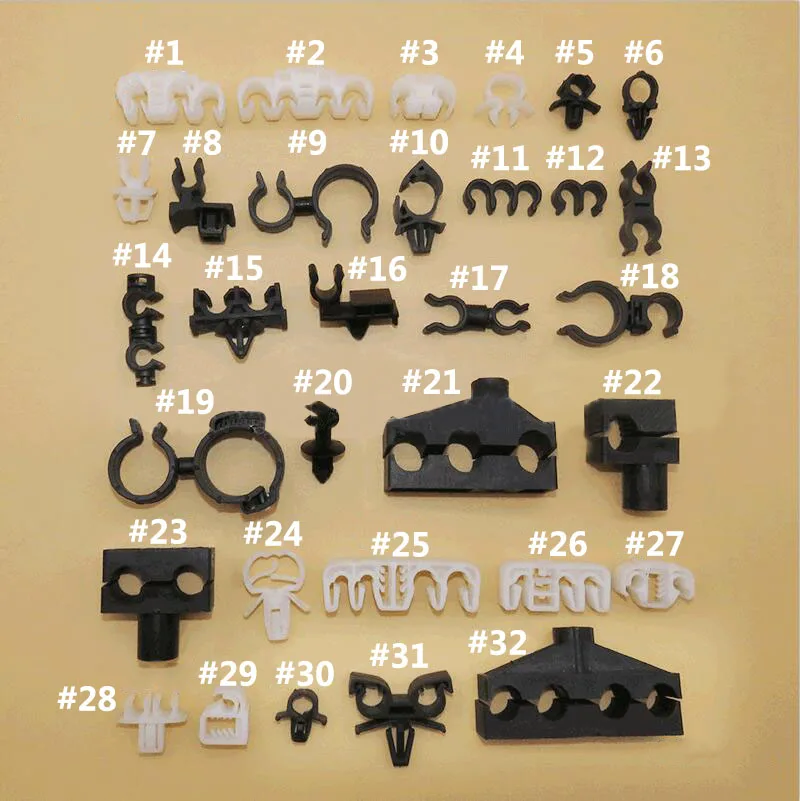 10/20pcs Vehicle Air Tube Clamp Nylon Plastic Oil Pipeline Separation Fixed Base Car Bonnet Strut Prop Rod Retainer Clip | Автомобили и