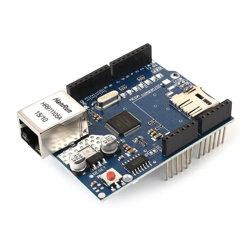 Распродажа Cewaal Ethernet W5100 плата расширения сети модуль щит для Arduino Mega с слот карты