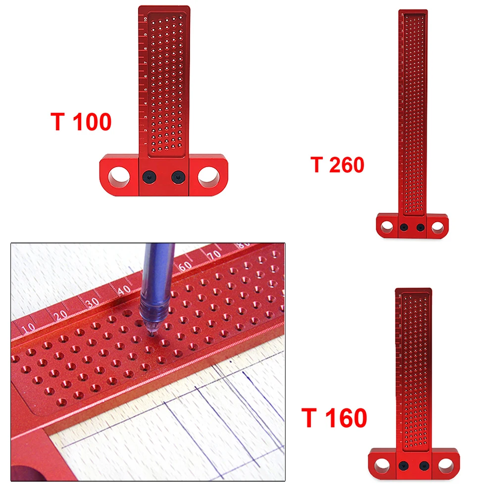 

1pc Cross Measuring Tool Metal T-Type Ruler Transcribe T-100/T-160/T-260