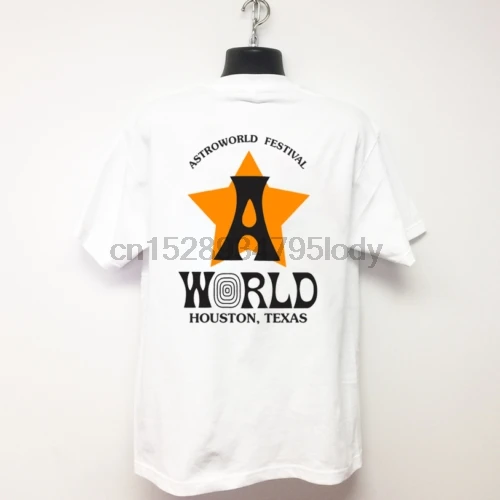 Футболка с изображением Трэвиса Скотта ASTROWORLD FESTIVAL белая концертная шляпа