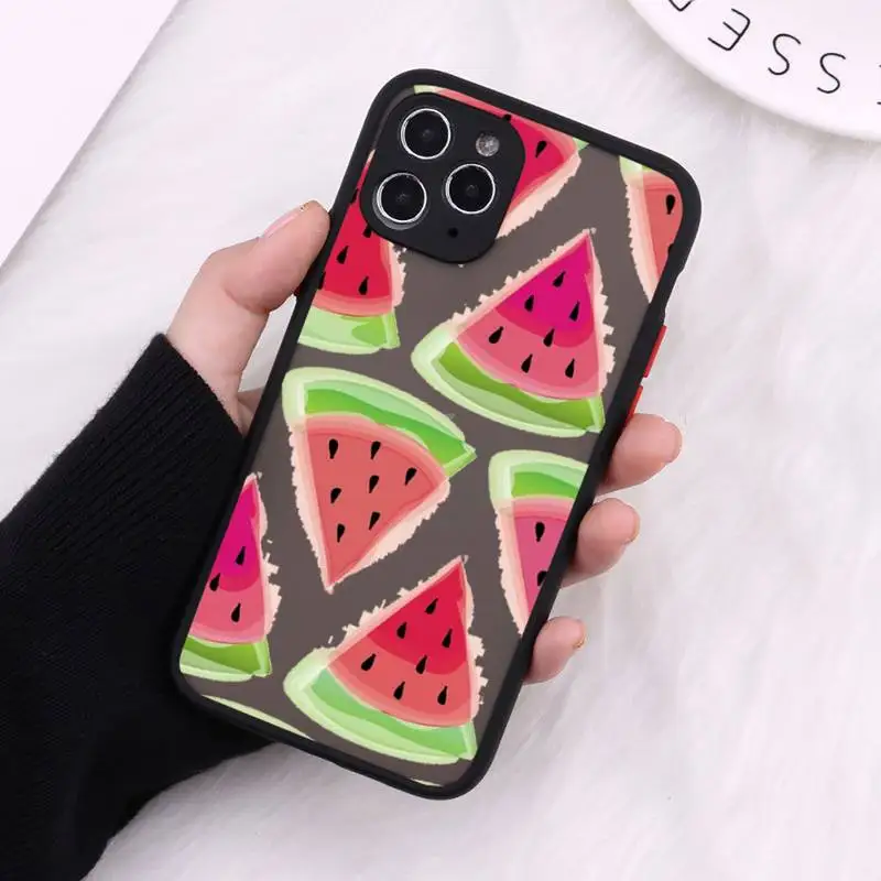 

Creativity watermelon cartoon design Phone Case Matte Transparent for iPhone 7 8 11 12 s mini pro X XS XR MAX Plus cover funda