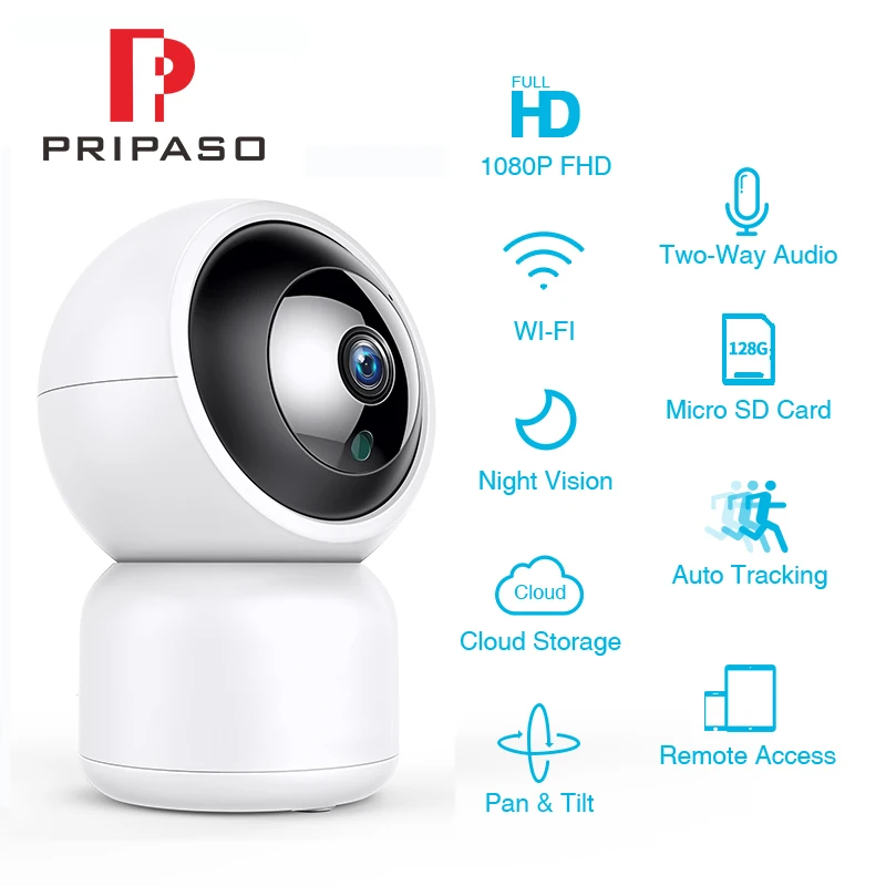 Pripaso Беспроводная видеоняня Wifi IP умная камера 1080P облачная хранения домашняя