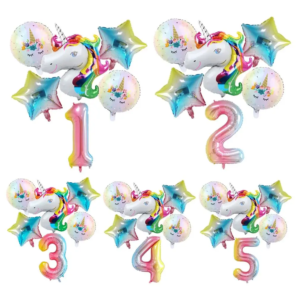 Fengrise большой шар единорога украшения для дня рождения детский душ воздушный с