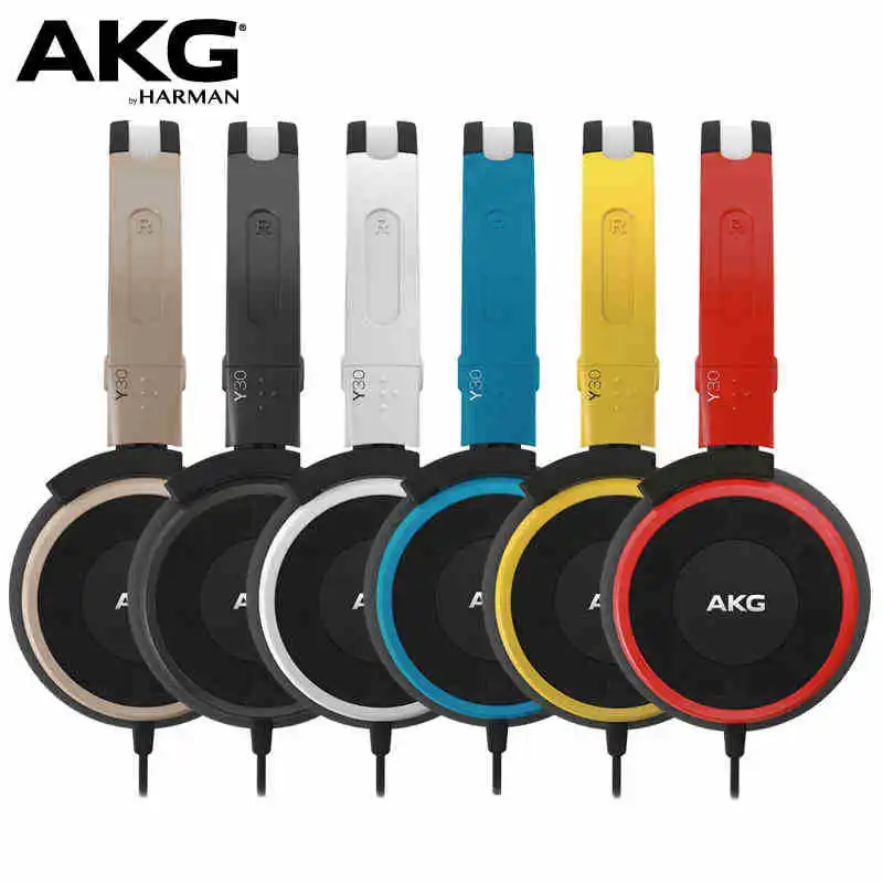 

90% New Original AKG Y30U Portable Head-mounted Foldable HIFI Music Headset Wire-controlled Headset