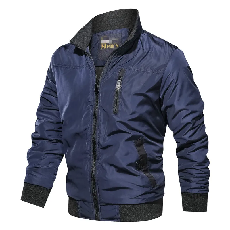

Autumn Stand Collar Boys Bomber Jacket Men Slim Fit Retro Blue Flight Pilot Jacket Oversize Men Casual Coat Winter Male Top Xxxl