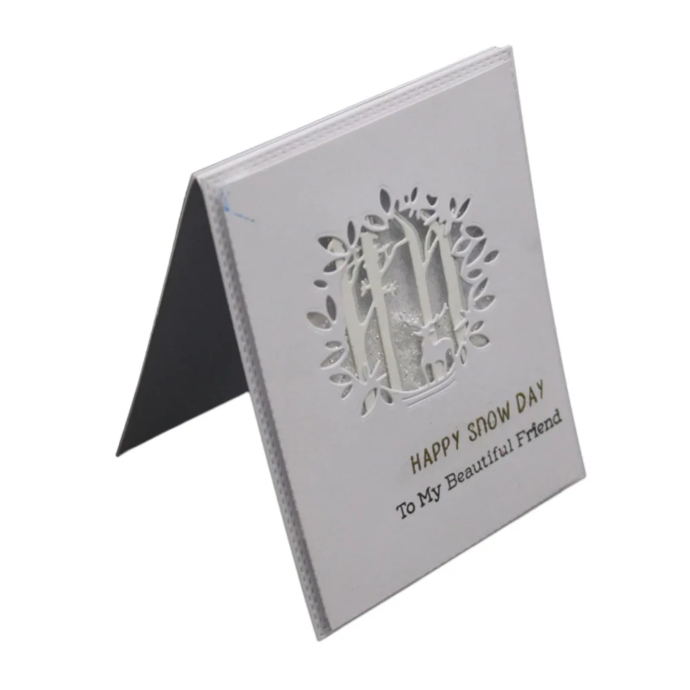 Металлические Вырубные штампы в форме леса с оленем Круглый венок вырезанные для