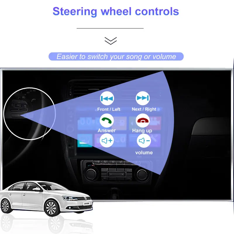 Автомагнитола 2 Din с 7-дюймовым сенсорным HD-экраном Bluetooth камерой заднего вида