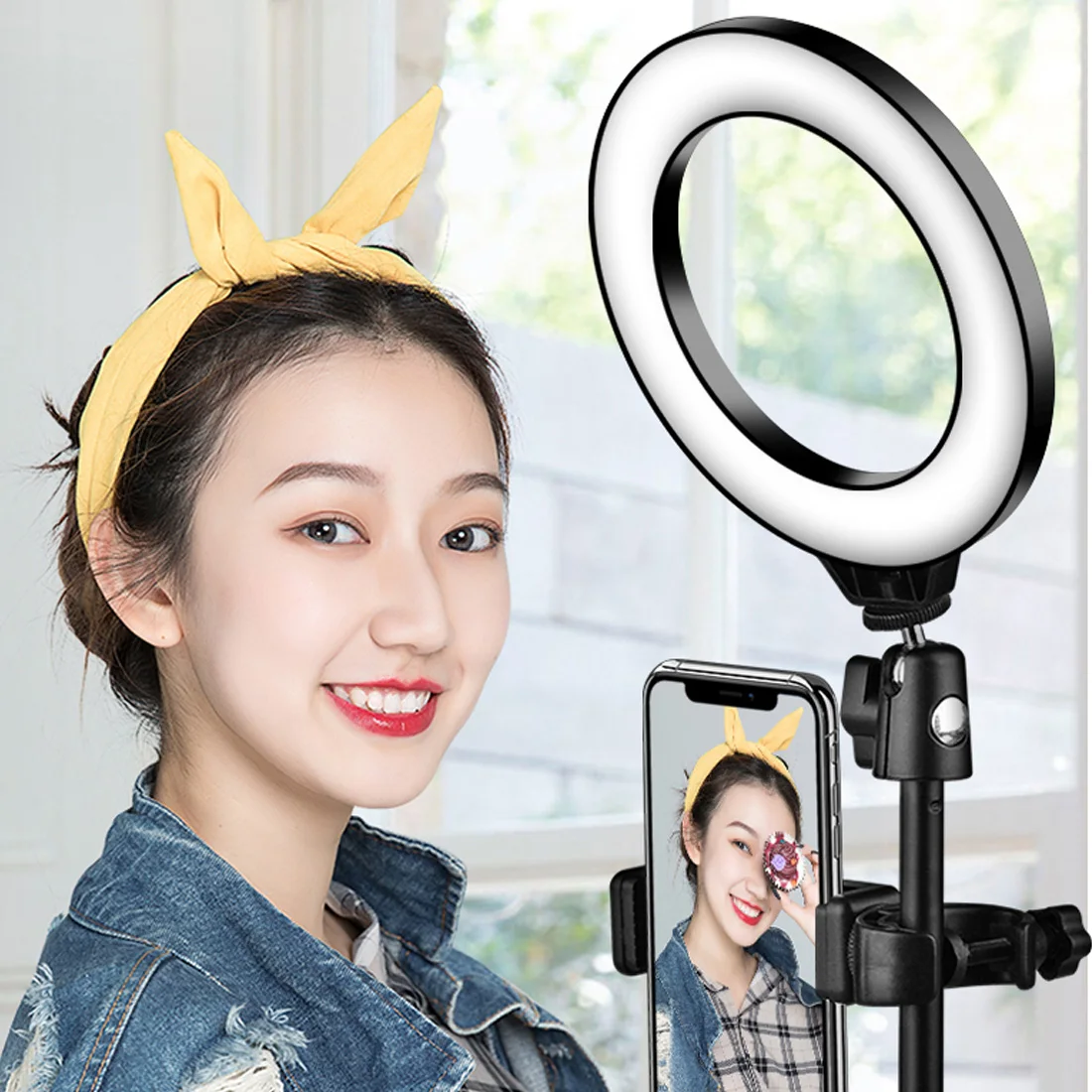 Светодиодный кольцевой светильник с регулируемой яркостью USB для макияжа