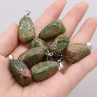 natural stone quartzs pendants reiki heal polished unakite charms for jewelry making diy women necklace earring gifts