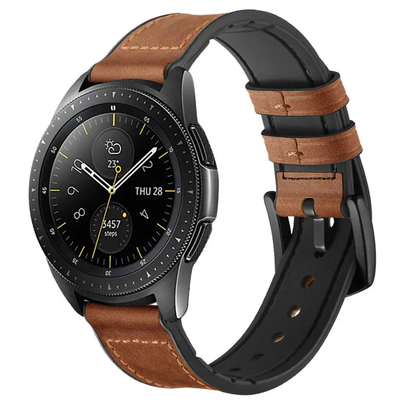 22 мм силиконовый и кожаный ремешок для huawei Watch GT 2 samsung galaxy watch 46 мм gear S3 Frontier/классический браслет huami Amazfit