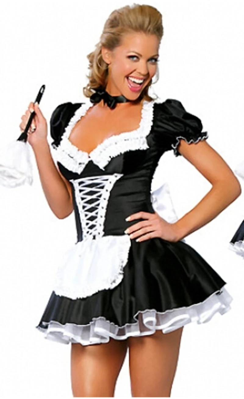 

Бесплатная доставка, Zt8181 костюм французской горничной, Униформа, сексуальное платье для взрослых, косплей без меховой щетки, фоторазмер 4xl