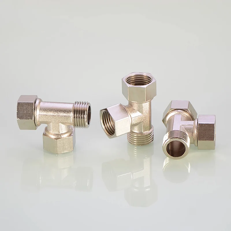 Никелированные латунные прямые коленчатые тройники 1 шт. подвижные соединения