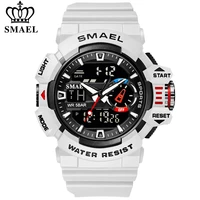 smael military watches men sport watch waterproof wristwatch stopwatch alarm led light digital watches mens big dial clock 8043