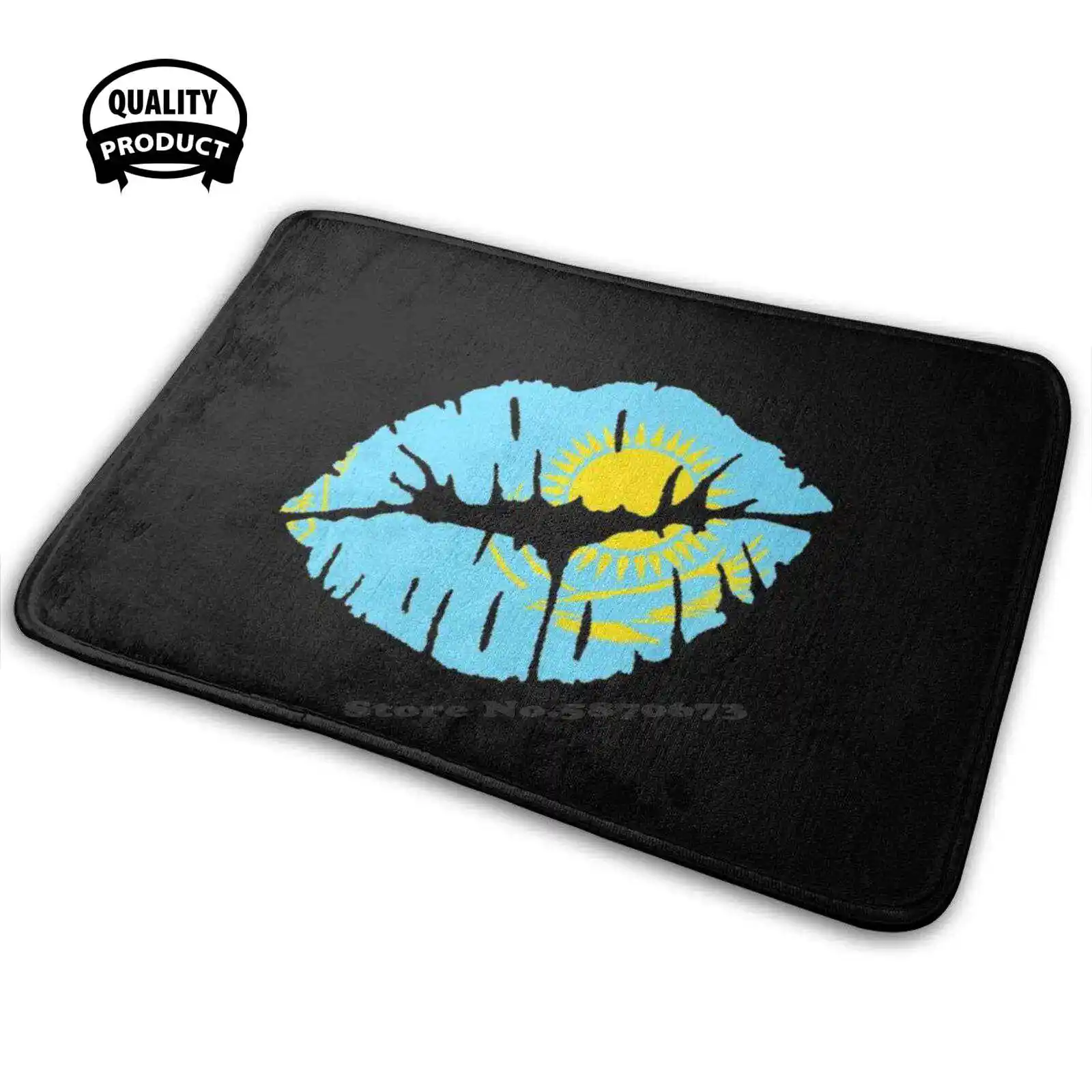 Маска-поцелуй с флагом Казахстана мягкий нескользящий коврик ковер подушка флаг