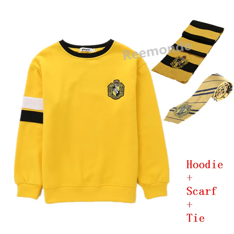 hoodie scarf tie Ravenclaw Толстовка Косплей Слизерин форменная Толстовка костюм Hufflepuff джемпер шарф Гриффиндор джемпер свитер Гермиона Грейнджер - Цвет: hoodie scarf tie