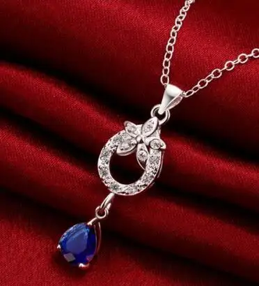

YPD29 925 Silver Fashion Pendant Necklace Crystal Jewelry Zircon Necklace