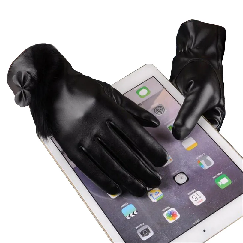 Женские зимние перчатки из искусственного меха LJCUIYAO плотные теплые весенне