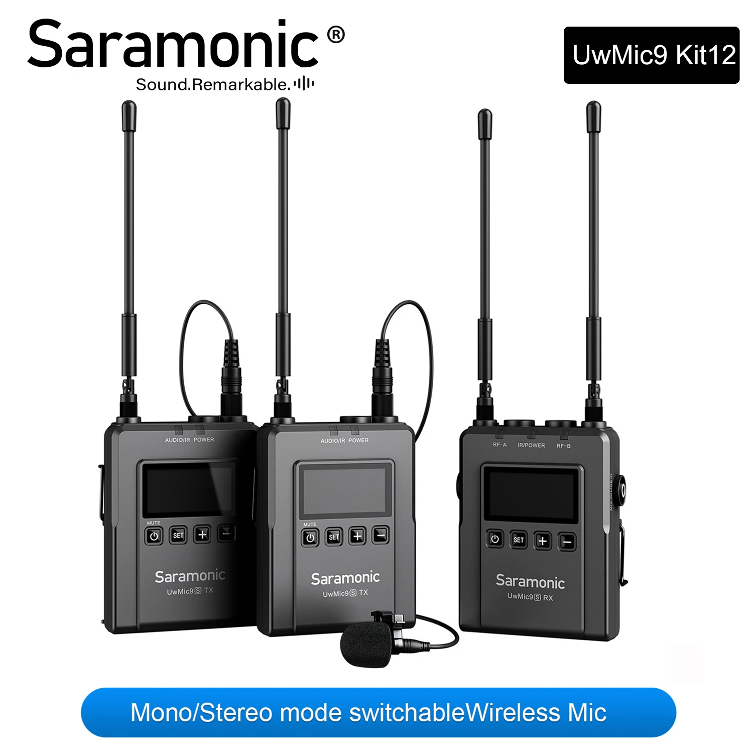 

Saramonic UwMic9S Kit1/2 UHF Dual Wireless Microphone System for Canon Nikon Sony DSLR Camera Camcorder Interview Broadcast Vlog