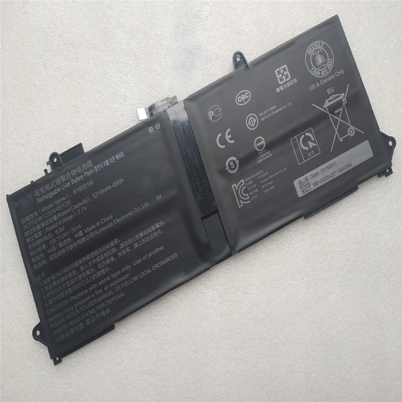 Новый аккумулятор R10D01W для Xiaomi компьютера 2ICP(3/38/123)(4/45/123) оригинальный ноутбука 7 В