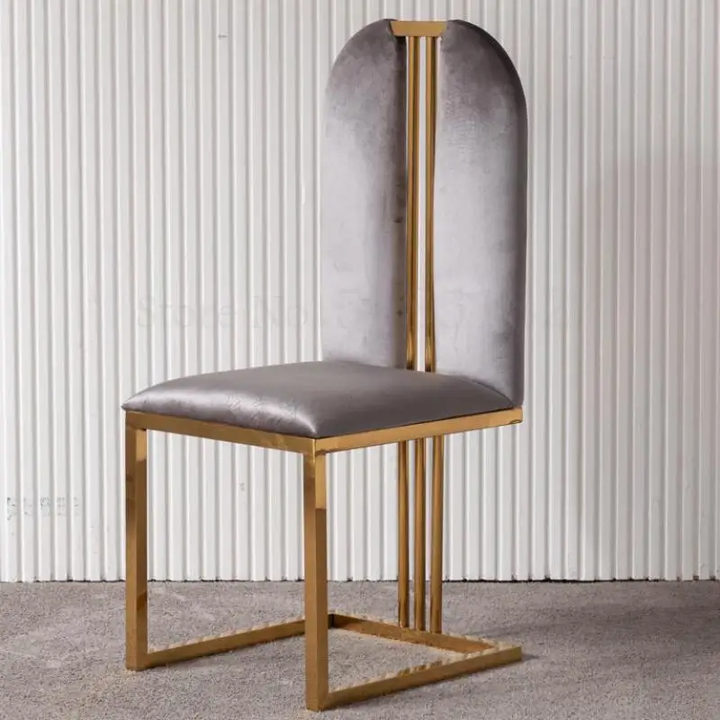 Обеденный стул из нержавеющей стали современный удобный металлический