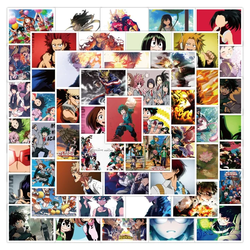 

50pcs/pack My Hero Academia Anime Stickers Graffiti Laptop Car Phone Izuku Midoriya Might Boku No Hero Academia Character Decal