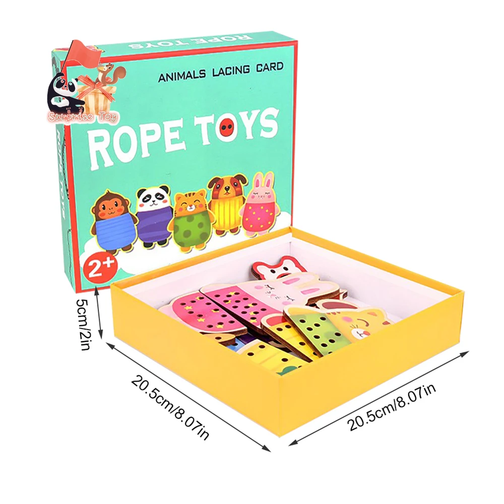 

Wooden Toy Animal Threading and Changing Clothes Building Block Toys for Children Gifts To Exercise Child Hand Eye Coordination