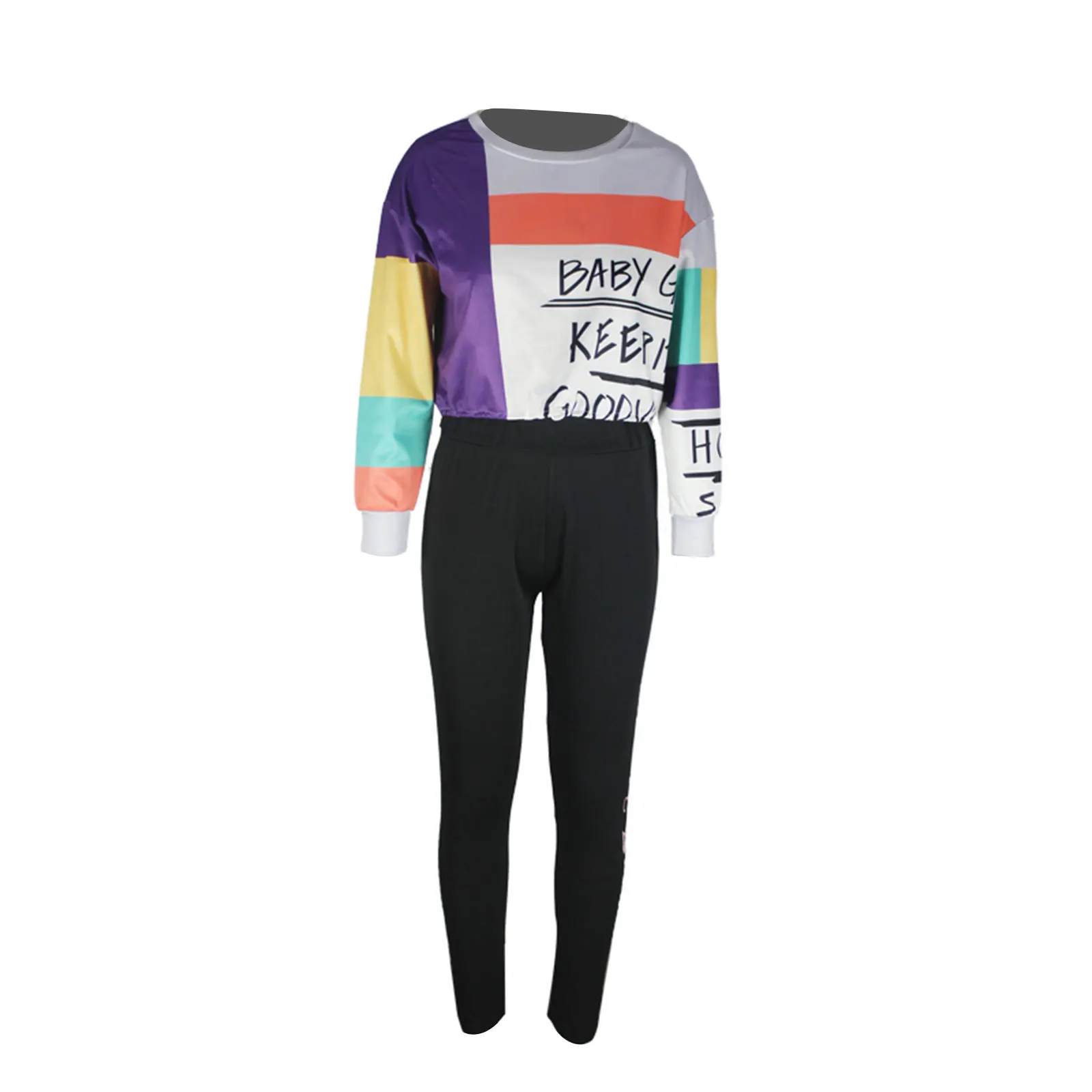 

Tshirts Tops Spring Woman Casual Patchwork O-neck Long Sleeve Shirt Short Tops Harajuku T-Shirt Poleras Mujer топ футболки