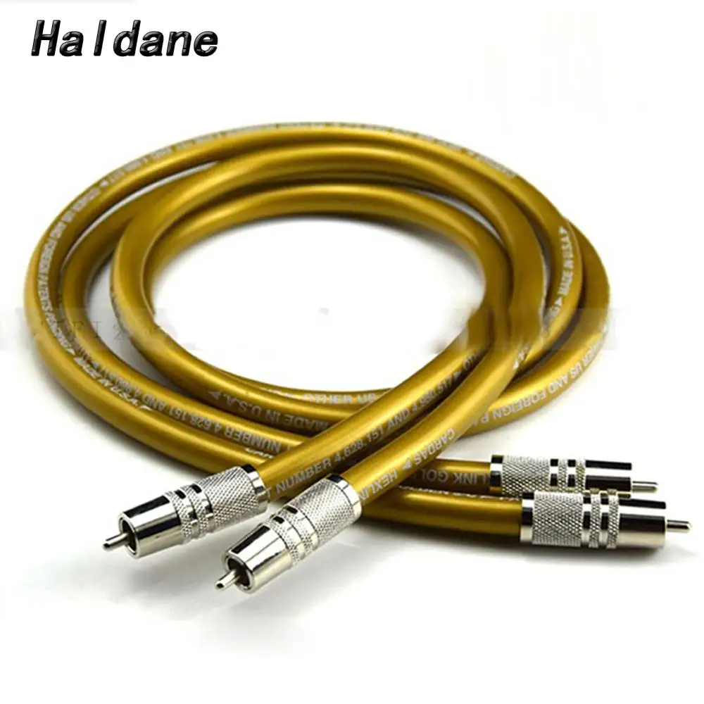 

Haldane Pair HIFI Rhodium Plated RCA Plug Cardas HEXLINK GOLDEN 5C Audio 2RCA Male to Male interconnect cable