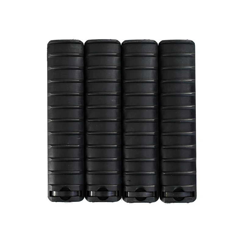 4 pcs/set Airsoft Handguard Rail Panel Ribbed 20mm Picatinny Weaver Rail Covers AEG GBB Paintball Airgun Hunting Accessory - Цвет: Design 1 Black