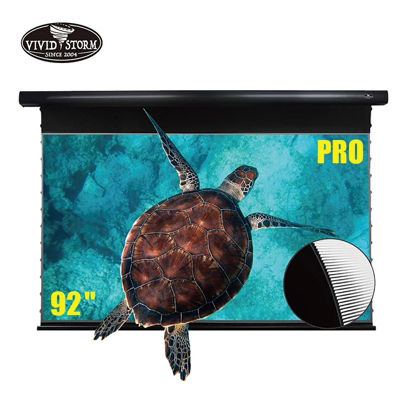 VIVIDSTORM 92 дюйма PRO Slimline натянутый экран с разрешением 4k выдвижной потолочный