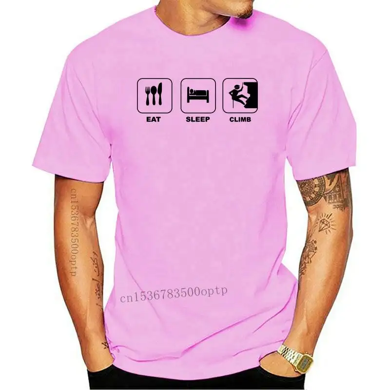 

New Print T-Shirt 2021 Fashion Oneck Top Cotton Casual Eat Sleep Climb T-Shirt Climber Tshirt Mountaineering T Shirts