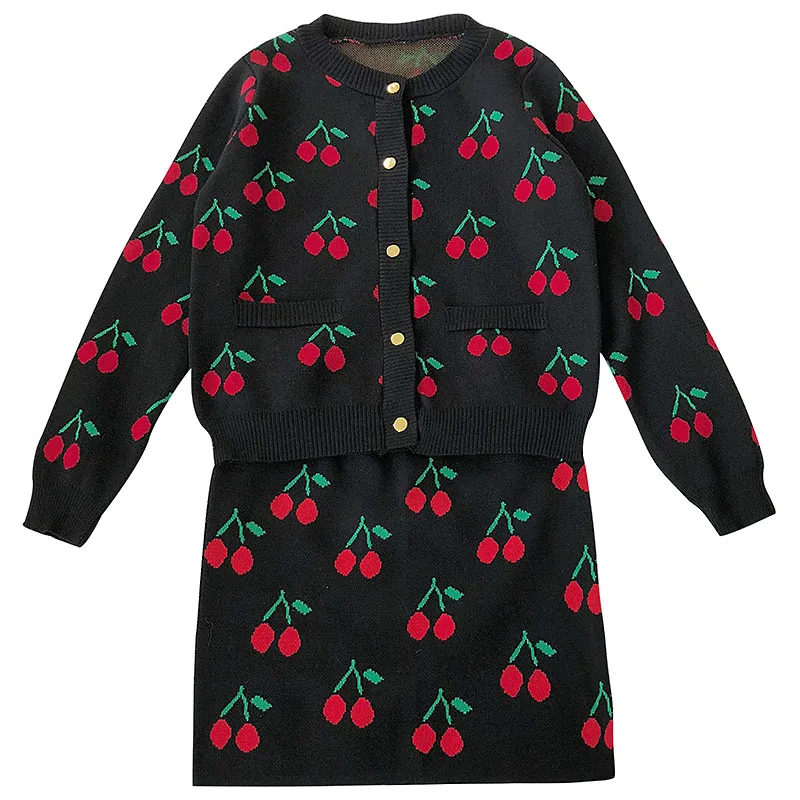 Женская Осенняя повседневная юбка милая куртка комплект из двух предметов