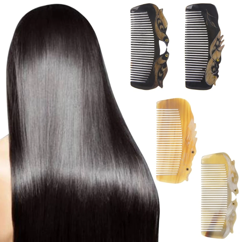 Новая роскошная расческа для волос из натурального рога ручная работа с ручкой