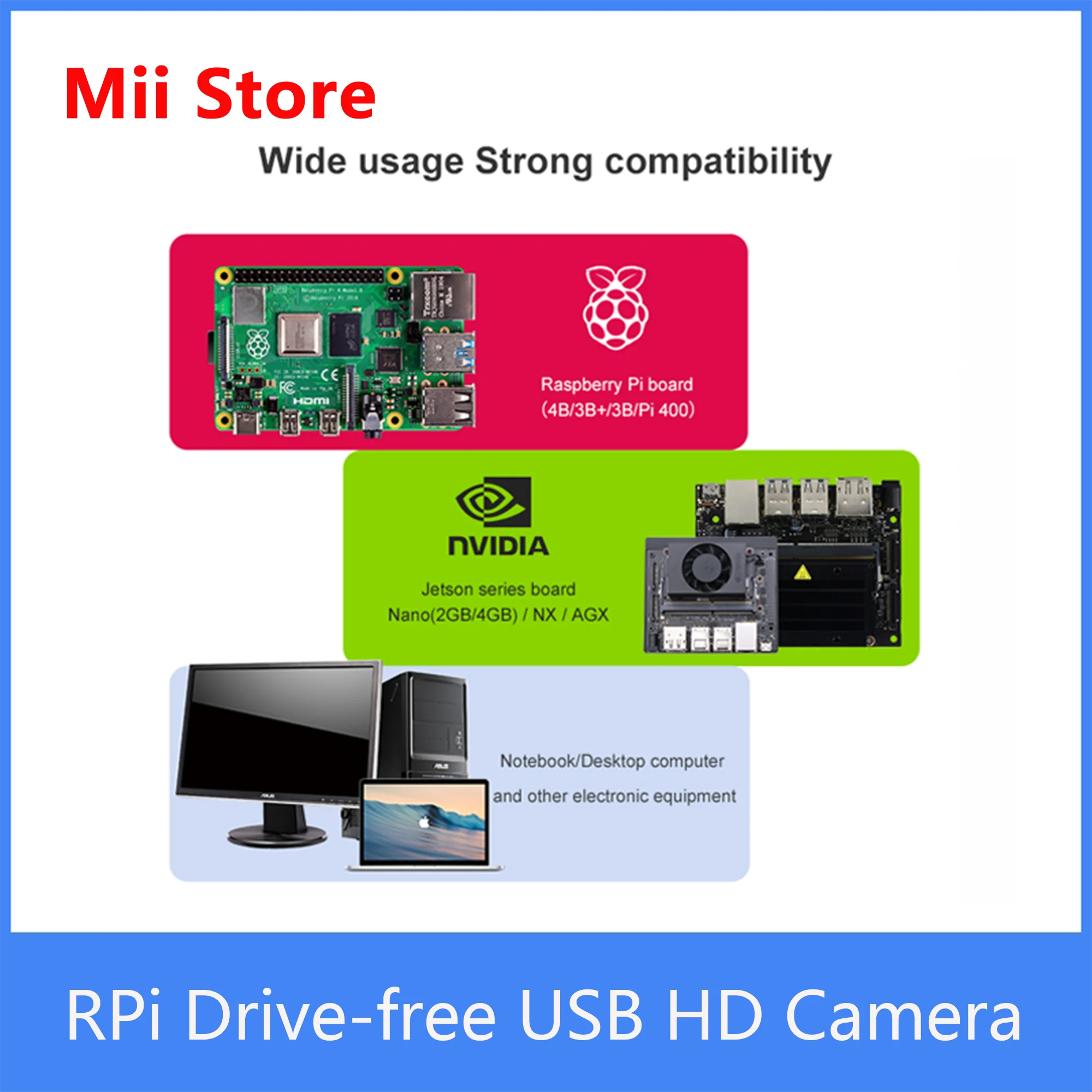 Yahboom Raspberry Pi Manual Focus Plug And Play Drive-free USB Microphone HD Camera Platform | Demo Board