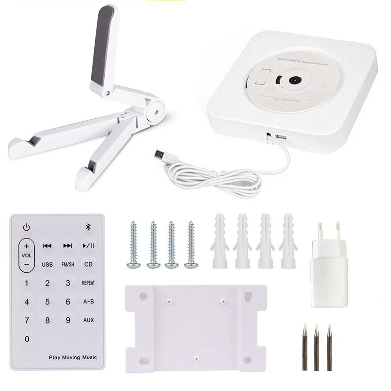 IG CD плеер настенный Bluetooth FM радио USB MP3 с пультом дистанционного управления