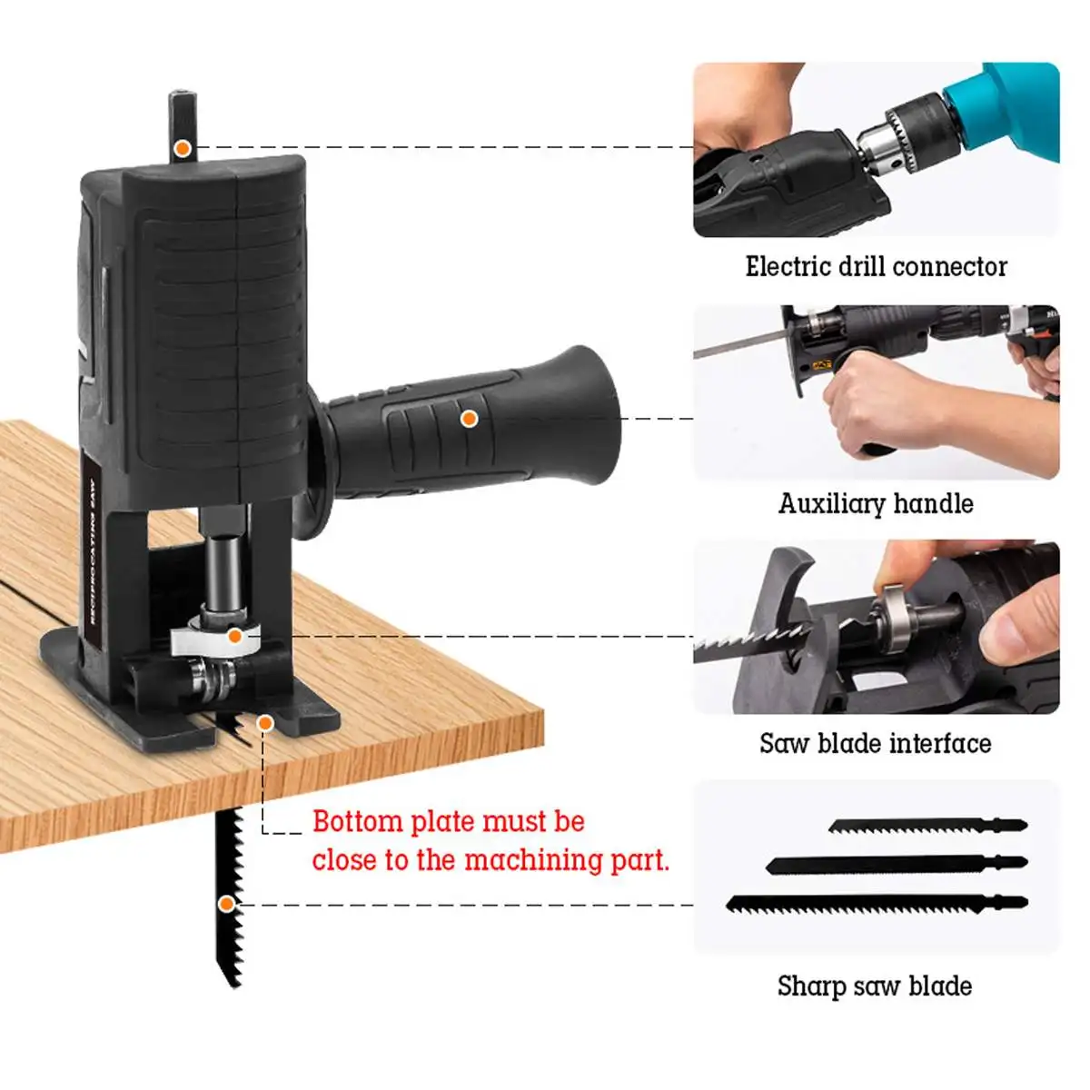 new portable reciprocating saw adapter electric drill modified electric saw power tool wood cutter machine attachment adapter free global shipping