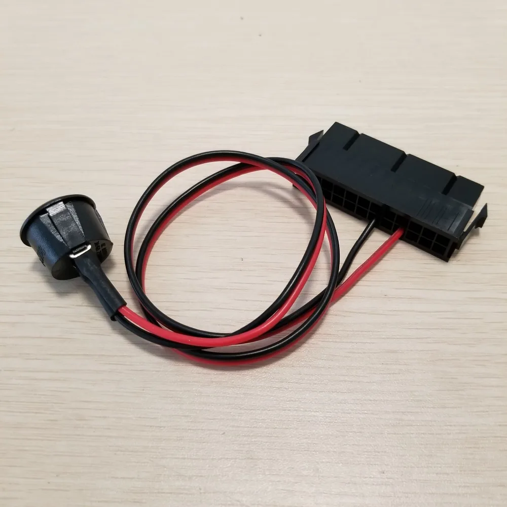 ПК сервер ATX PSU 24Pin розетка пусковой переключатель кнопка питания 18AWG провод