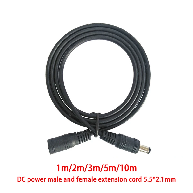DC Extension Cable 1M 2M 3M 5M 10M 2.1mm x 5.5mm Female to Male Plug for 12V Power Adapter Cord Home CCTV Camera LED Strip