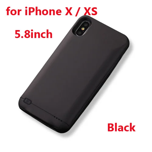 Black for X XS 4000 мАч зарядное устройство чехол для iPhone X XS power Case Внешнее зарядное устройство для iPhone XR XS Max 5000 мАч чехол для телефона зарядное устройство - Цвет: Black for X XS