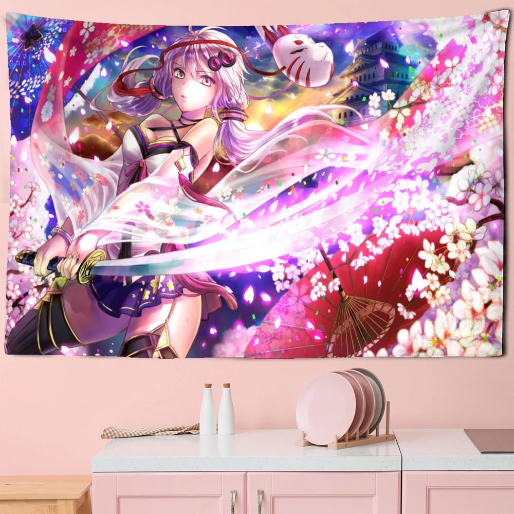 

Cartoon Character Tapestry Wall Hanging Lovely Kawaii Hippie Colorful Bedspread Children's Room Girls Dormitory Home Decor