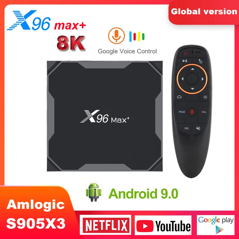 ТВ приставка Android 9 0 четырехъядерный процессор Amlogic S905X3 Приставка Smart TV X96 Max Plus 4 ГБ