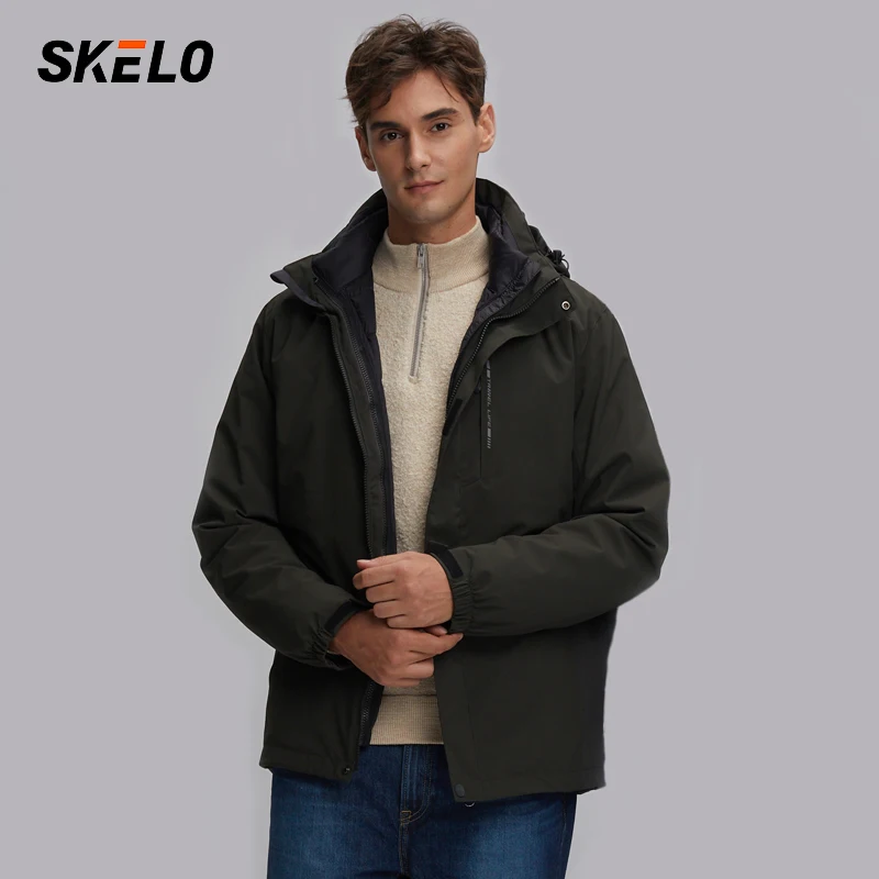 2020 Для Мужчин's 3 в 1 Soft Shell куртка Водонепроницаемый Лыжная ветрозащитная зимнее