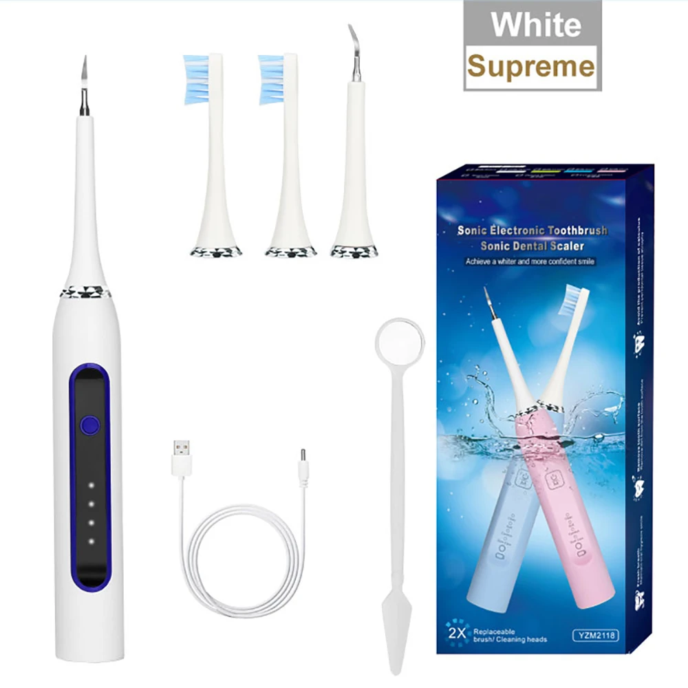 

USB Electric Sonic Dental Whitener Scaler Teeth Whitening Stain Oral Care Teeth Calculus Tartar Remover Tools Cleaner Tooth Kit