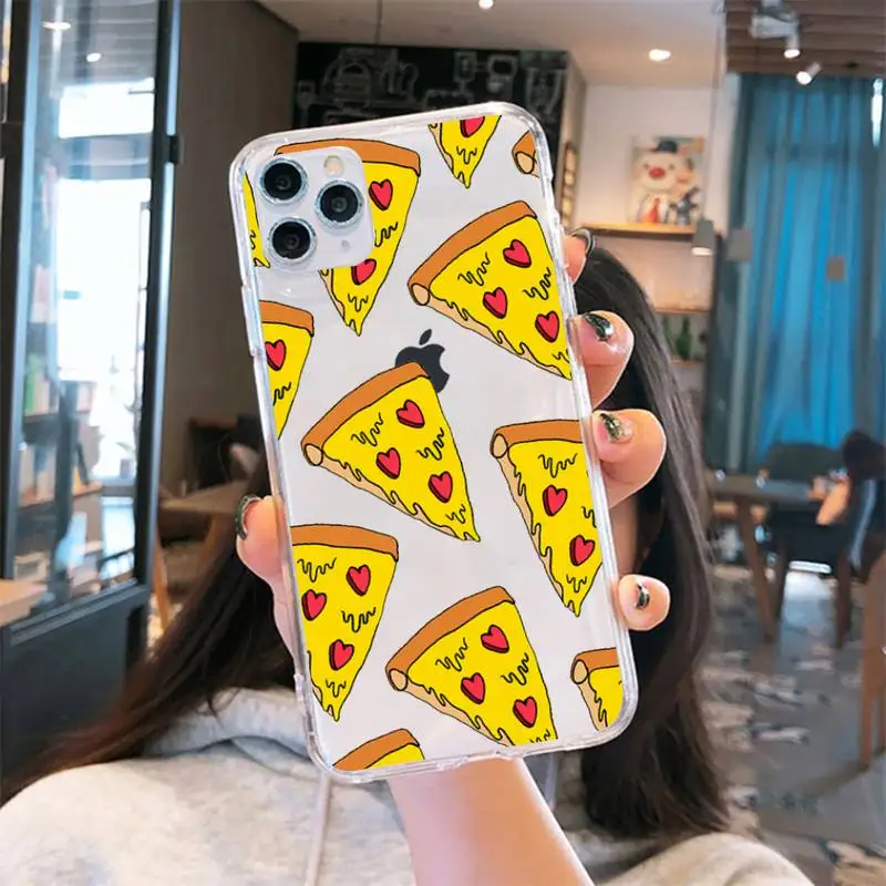 

Funny cartoon pizza best friends Phone Case Transparent soft For iphone 5 5s 5c se 6 6s 7 8 11 12 plus mini x xs xr pro max