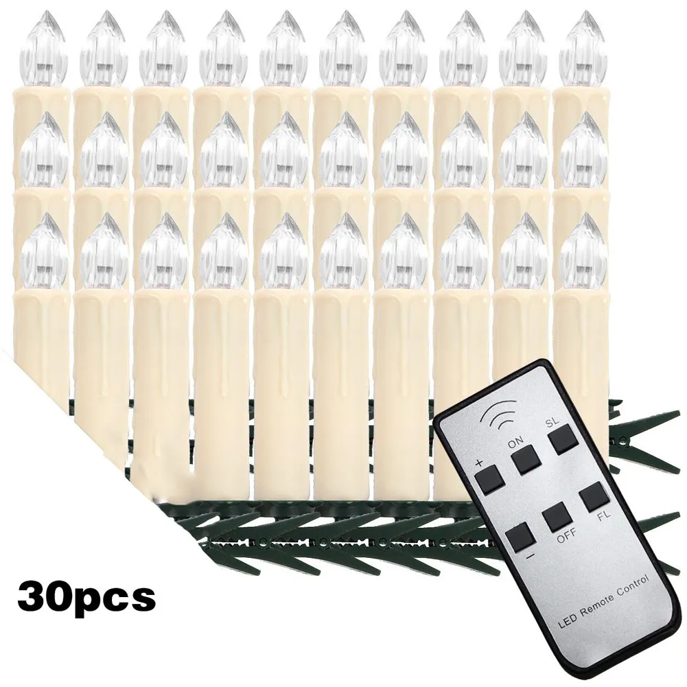 

10/20/30pcs Wireless Christmas LED Candle Light Remote Control Xmas Tree Lighting Decor @LS